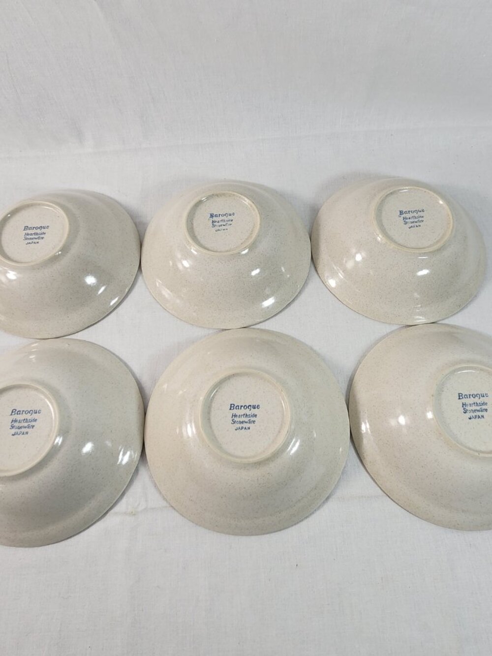 Baroque Hearthside Stoneware Japan 6.5 Inch Cereal Salad Bowls 6 Piece Set Vtg - Picture 7 of 11